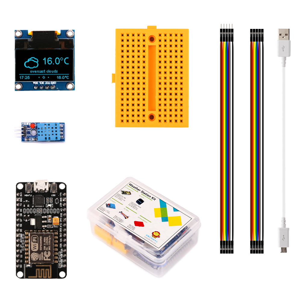 Esp8266 - Esp8266-estação meteorológica, kit diy, com tela