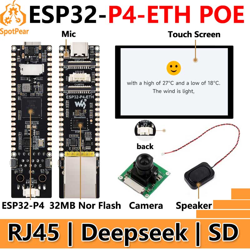 ESP32-P4-ETH RJ45 POE DSI/MIPI - Esp32 P4 avaliação e preço