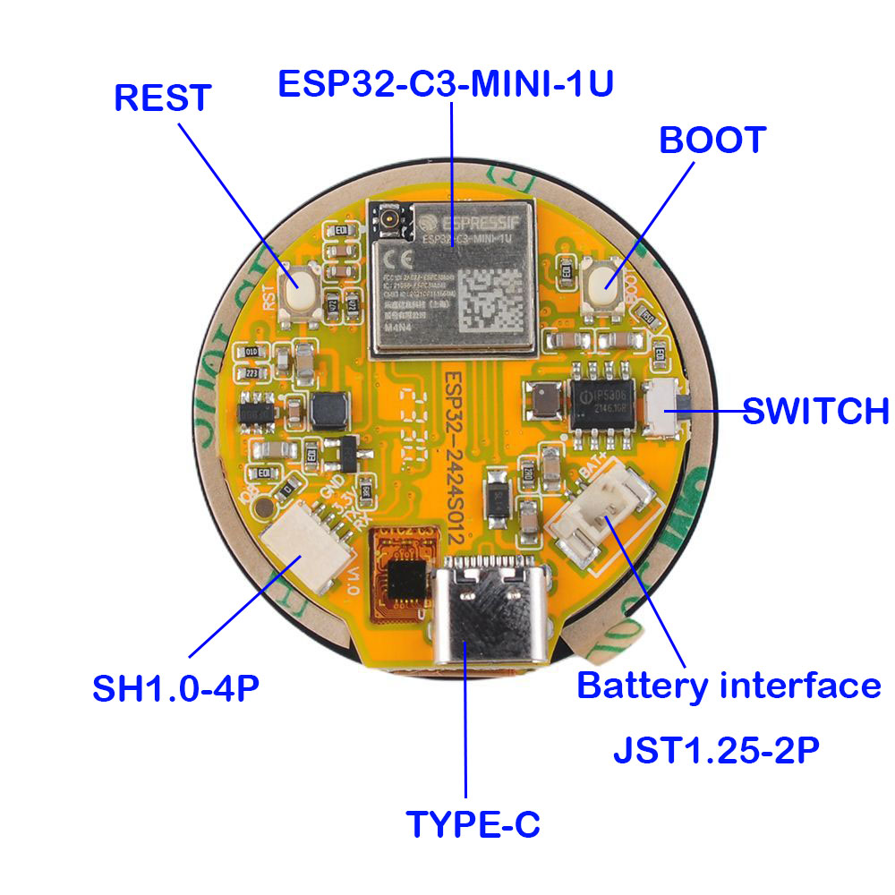 Módulo de Display ESP32 de 1.2 - Esp32 C3 avaliação e preço